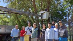 Colocaci�n de casetas para murci�lagos con alumnos del CIFP Ferrolterra.