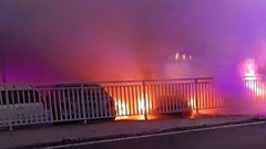 Incendio presuntamente provocado de cuatro turismo en el lugar de Pousada, en Rianxo