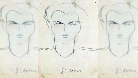 Retrato de Lorca firmado por Carlos Maside.