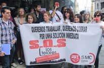 Jorge Su�rez acudi� a manifestar su adhesi�n a las demandas de los trabajadores. 