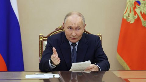 El presidente ruso, Vladimir Putin, en una comparecencia tras la reunin que mantuvo con mandos del Ministerio de Defensa 