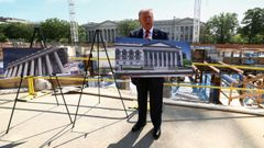 El presidente de EE.UU., Donald Trump, en la presentaci�n de las obras del sal�n de baile que construir� en la Casa Blanca.
