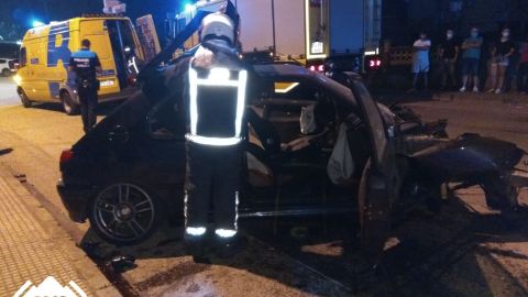 Estado en el que qued� el veh�culo siniestrado en Corvera