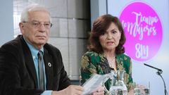 | EFE.Carmen Calvo y Josep Borrell en la rueda de prensa posterior al �ltimo Consejo de Ministros, celebrado el pasado d�a 1