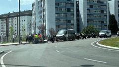 Accidente de moto en el entorno del Palacio de Deportes de Oviedo