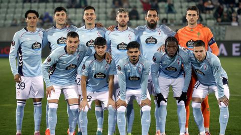 Formación inicial del Celta este jueves ante el Ludogorets.
