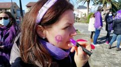 Guadalupa V�zquez, nunha mobilizaci�n do 8M en Carnota