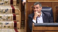 Pedro S�nchez, ayer durante la sesi�n plenaria en el Congreso de los Diputados. 