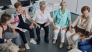 Un grupo de personas mayores participa en un grupo de actividades organizado por la Fundacin ?la Caixa?.