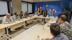 Mar�a Jos� G�mez, conselleira de Medio Rural, con representantes de la Asociaci�n del Sector Primario de Galicia