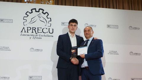 Miguel Vega en la entrega de premios en Albacete