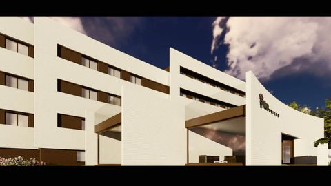 Imagen virtual de la fachada de la nueva residencia de estudiantes de Montecerrao, que ya est� en obras