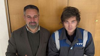 Abascal y Milei, durante su encuentro en Madrid.