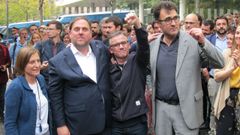 Carme Forcadel,  Oriol Junqueras, Josep Maria Jov�, y Llu�s Salvad� 