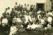 Aula de Ricardo S�mil Silva, no grupo escolar de Quintela en 1920. 
