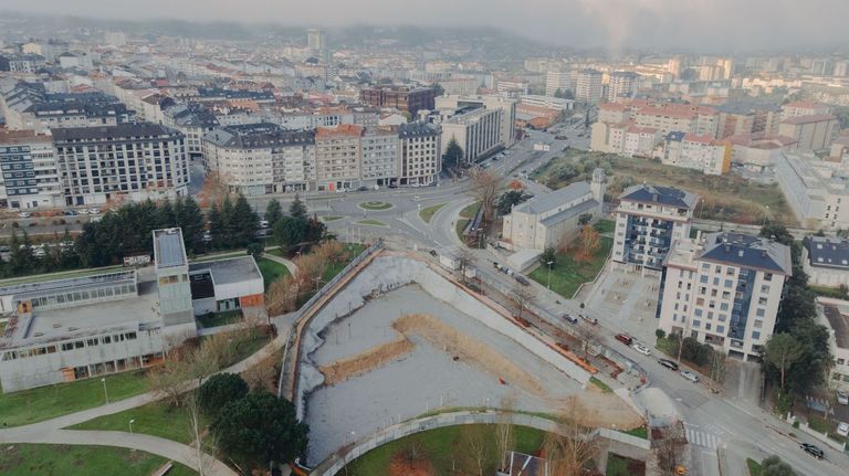 As� se ven desde el aire las obras del nuevo centro.
