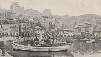 Imagen del puerto de O Berb�s en la segunda d�cada del siglo XX