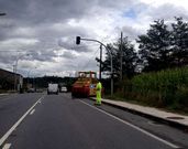 La mejora de acceso al pazo lleg� ayer a la zona de la N-525 en Prado.