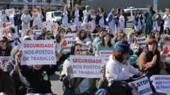 Concentracin en el Chuac en protesta por las agresiones el pasado mes de marzo