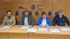 �ngel Luis Picos, Ib�n Santalla, Mar G�mez y Jos� Alberto Rodr�guez, en la presentaci�n de esta caminata para la romer�a de la O