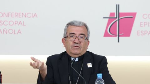 El presidente de la Conferencia Episcopal Espa�ola, Luis Arg�ello, durante una rueda de prensa.