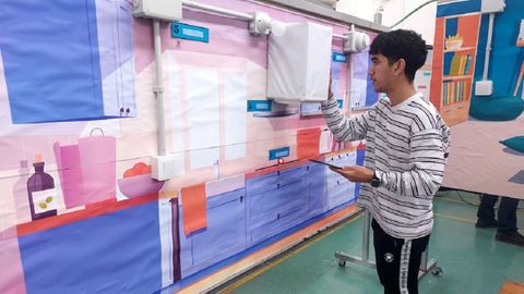 Una maqueta de gran tama�o muestra el funcionamiento de una vivienda familiar automatizada