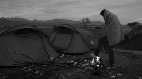 Refugiados en el campo de Idomeni