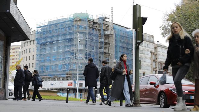 El edificio del Banco Pastor, en Cuatro Caminos