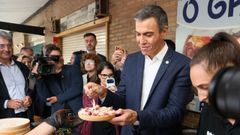 Pedro S�nchez, ayer en la Festa do Marisco