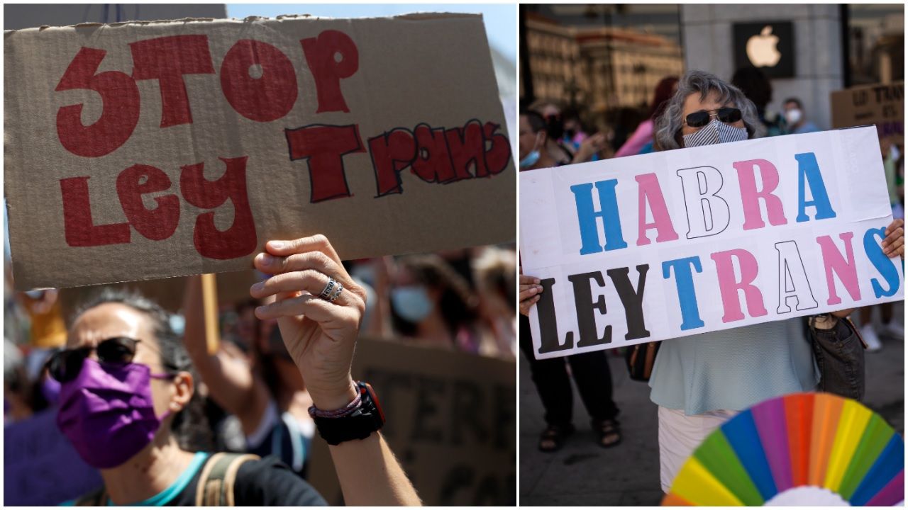 Protestas de las organizaciones feministas contra la ley trans