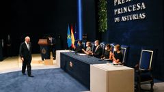 El presidente de la Fundacin Princesa, Luis Fernndez-Vega, en la ceremonia de entrega de los Premios Princesa de Asturias