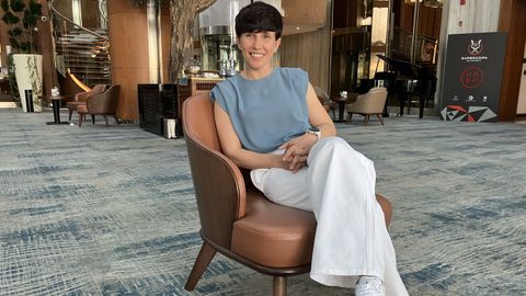 Sonia Berm�dez, durante la entrevista, durante la Supercopa masculina en Arabia Saud�.