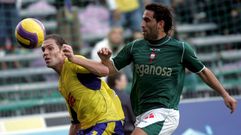 Nano Macedo y Jonathan, durante el �ltimo C�diz-Racing de Ferrol en el Carranza