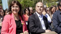 La presidenta de JxCat, Laura Borr�s, y el secretario general, Jordi Turull
