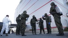 Miembros de la Brilat desinfectaron la residencia Remanso Claudina Somoza de Los Rosales