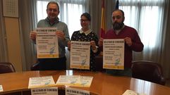 O alcalde, Luis Fern�ndez; a curadora da exposici�n, Debora �lvarez; e o edil de cultura, Avelino Fern�ndez; presentaron �As Letras de Florencio�