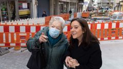 La alcaldesa, In�s Rey, durante una reciente visita a las obras de la calle Ram�n Cabanillas