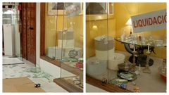 Escaparate del �ltimo establecimiento que recibi� la visita de los ladrones
