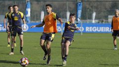 Davo y Rubn Lpez, en un entrenamiento