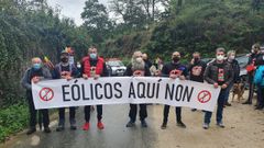 Protesta contra la ubicaci�n de los parques e�licos en Neda, en una imagen de archivo
