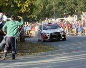 Iglesias, con si Mitsubishi Lancer Evo X, en la primera pasada del tramo de O Corgo.