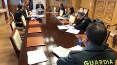 Javier Losada, en una de las primeras reuniones del centro de coordinaci�n establecido en la Delegaci�n del Gobierno en Galicia