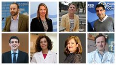 Los nuevos delegados territoriales: Gonzalo Trenor (A Coru�a), Marta Fern�ndez Tapias (Vigo), Luisa Pi�eiro (Pontevedra), Gabriel Al�n (Ourense),  Javier Arias (Lugo). Carmen Dur�n Parrondo, directora xeral de Sa�de P�blica. Ana Mar�a Comesa�a, directora de Recursos Humanos del Sergas, y Ant�n Acevedo, director xeral de Atenci�n Sociosanitaria