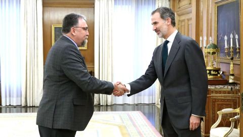 Isidro Mart�nez Oblanca en su encuentro con el Rey