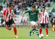 Pablo Rey, en el partido del ascenso ante el Laudio.