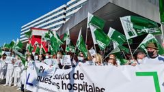 Protesta de Satse celebrada ante el HUCA