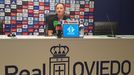 Anquela Real Oviedo Horizontal.Anquela durante la rueda de prensa de hoy