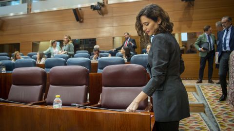 D�az Ayuso, presidenta de la Comunidad de Madrid, antes de la sesi�n de control a su Gobierno.