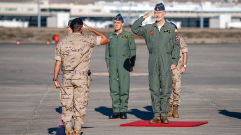 Felipe VI este mircoles en la base area de Gando, en Tenerife