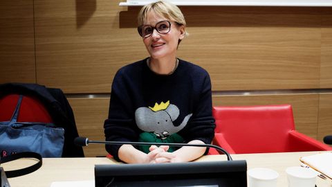 La actriz francesaJudith Godrche durante su comparecencia en el Senado